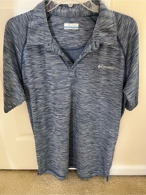 Columbia Heathered Blue Performance Polo